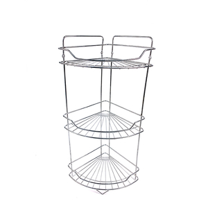 Zhaosheng - Estante esquinero de baño de 3 niveles, estante de almacenamiento de metal, carrito de ducha independiente cromado