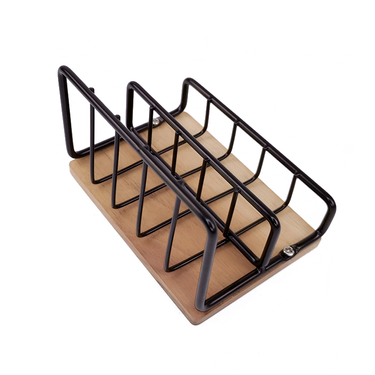 Zhaosheng Hardware - Titular de la tarjeta de visita de escritorio personalizado Organizador de correo Clasificador de cartas Alambre / Base de bambú