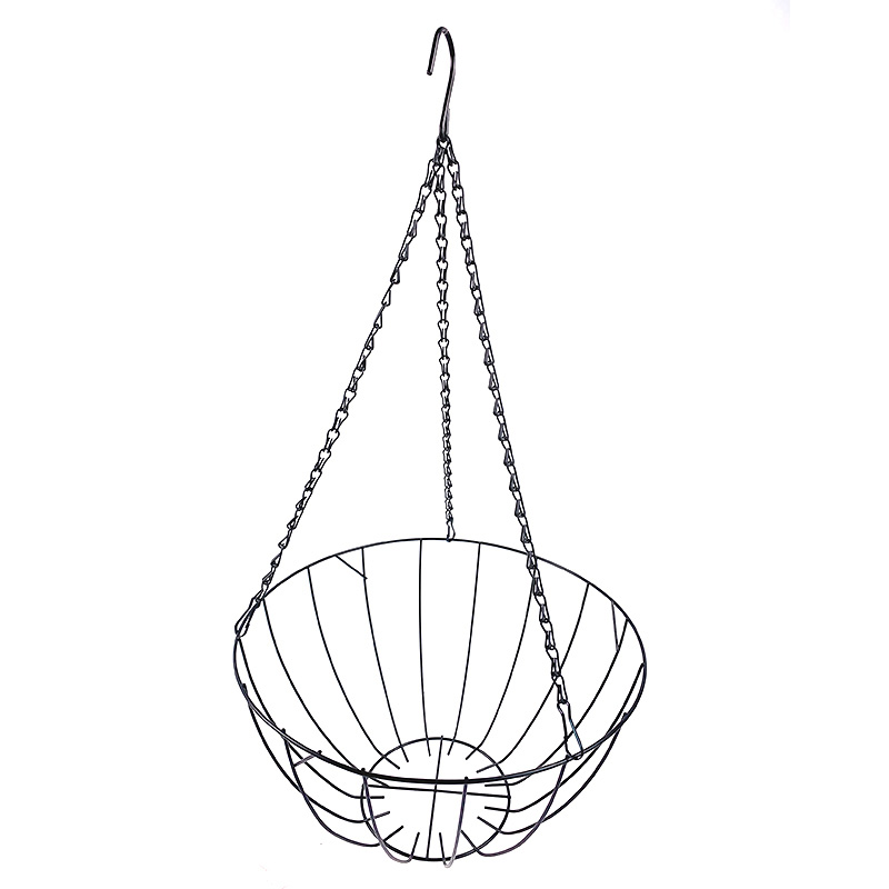 Zhaosheng Hardware - Cesta colgante decorativa de fibra de coco de 14.0 in para patio y jardín, macetero colgante con forro de fibra de coco negro