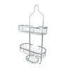 Zhaosheng - Organizador de ducha de aluminio inoxidable, estante de almacenamiento para baño colgante, estante de ducha con 2 ganchos