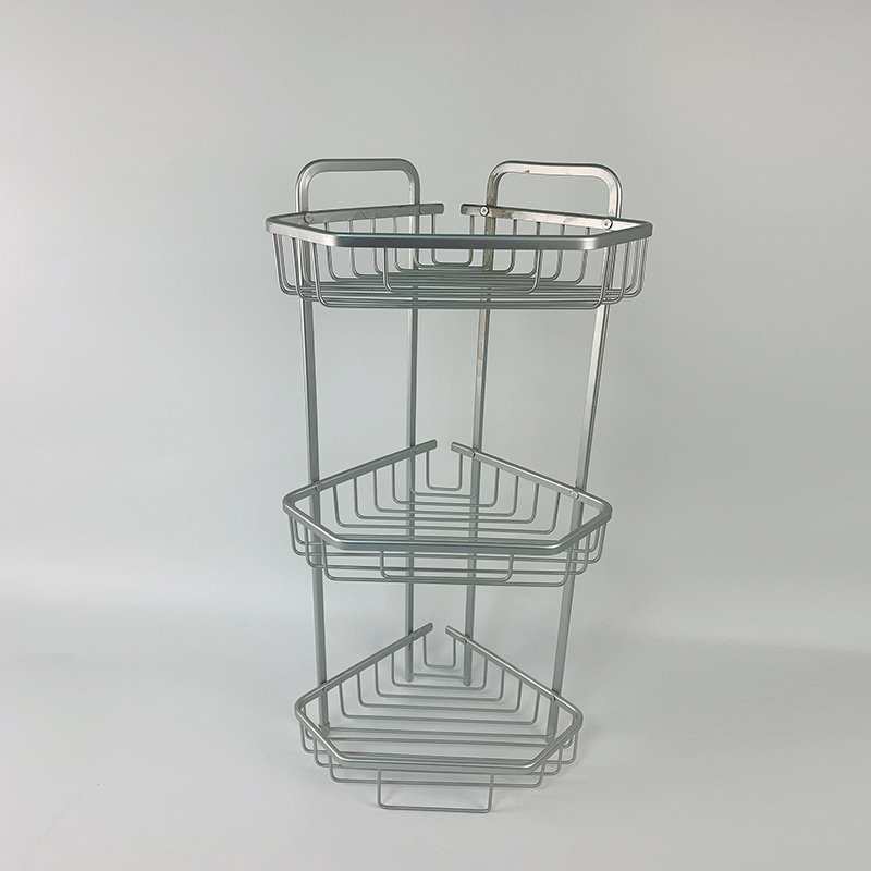Zhaosheng - Estante de baño de Aluminio, Organizador de Inodoro, Carrito de Ducha, Estante de Almacenamiento de Esquina montado en la Pared