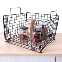 Zhaosheng Hardware - Cesta de almacenamiento plegable de metal, organizador de despensa para el baño del hogar