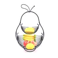 Zhaosheng Hardware - Organizador de frutas y alimentos de cocina, cesta de frutas de metal de 2 niveles para almacenamiento de pan y refrigerios