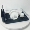 Zhaosheng Hardware - Escurridor de platos con bandeja de goteo negra y soporte para utensilios