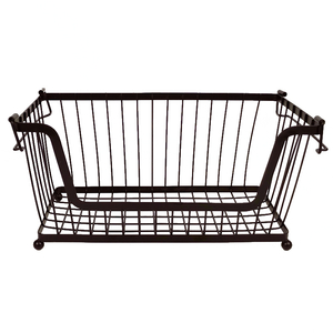 Zhaosheng Hardware - Organizador de cesta de almacenamiento de alambre para cesta de frutas y verduras de metal para lavandería