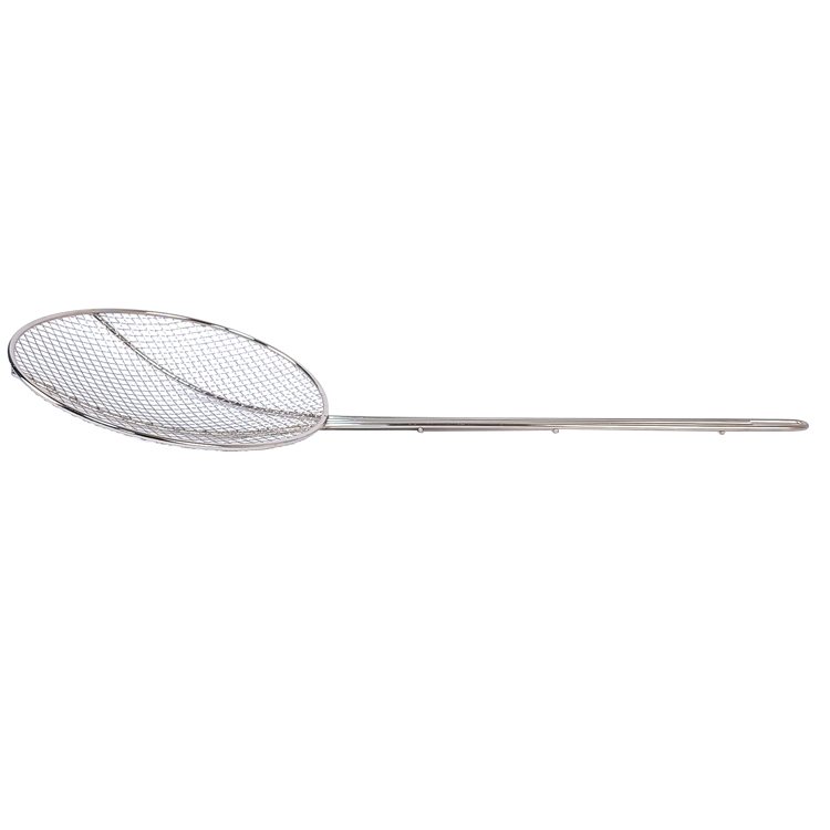 Zhaosheng Hardware - Skimmer de alambre redondo de 9 pulgadas, cuchara para freidora de cocina, skimmer de malla mediana niquelado para cocinar y freír