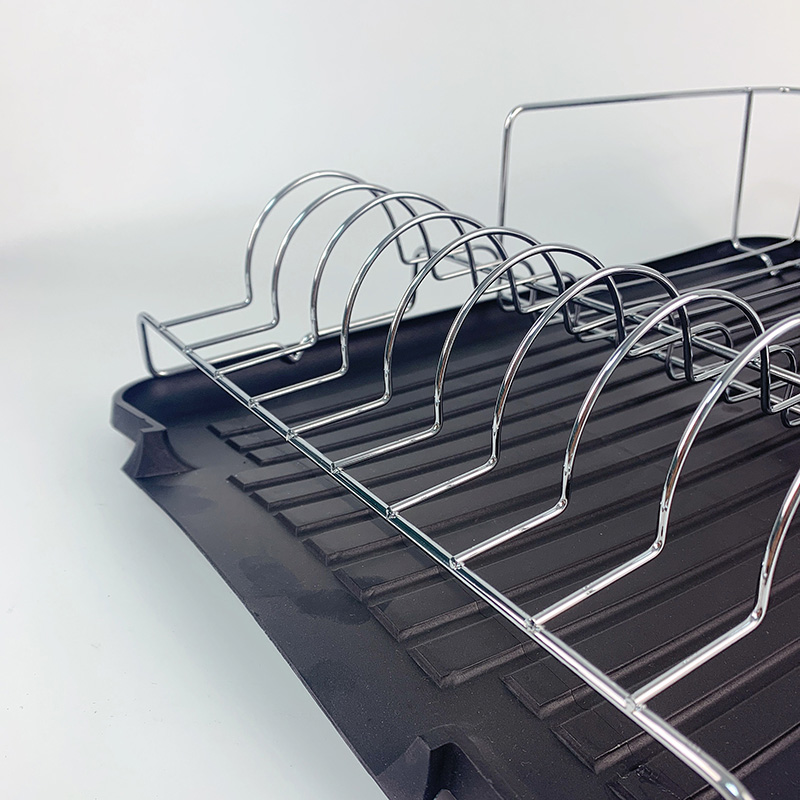 Zhaosheng Hardware - Rejilla para secar platos de plástico de cocina personalizada, rejilla para platos de acero con soporte para utensilios y bandeja