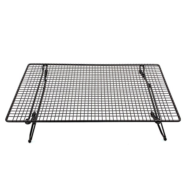 Zhaosheng Hardware - Rejilla de enfriamiento para hornear pasteles de media hoja de alambre apilable con patas plegables