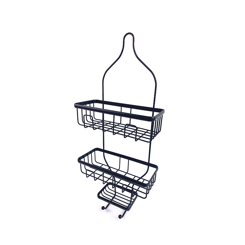 Zhaosheng- Estante de baño de Metal con Caja Fuerte para el Espacio, Estante de baño de Lujo, Estante de Esquina para baño, Estante de Esquina Negro