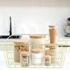 Zhaosheng Hardware - Cesta de almacenamiento para decoración del hogar, cesta de alambre dorado, organizador de cocina, cesta de metal para almacenamiento de gabinete