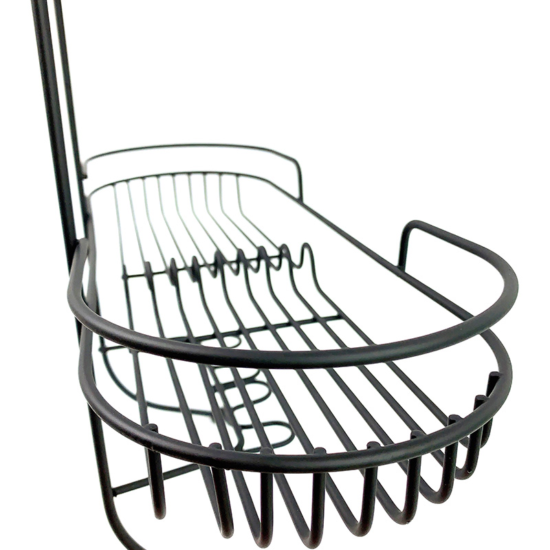 Zhaosheng - Estante para cesta de ducha sin perforación, estante de ducha de metal para baño montado en la pared