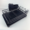 Zhaosheng Hardware - Escurridor de platos de cocina de un solo nivel, estante para platos de aluminio negro
