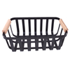 Zhaosheng Hardware - Organizador de encimera de baño, despensa de cocina, cesta de almacenamiento de hierro y metal con mango de madera