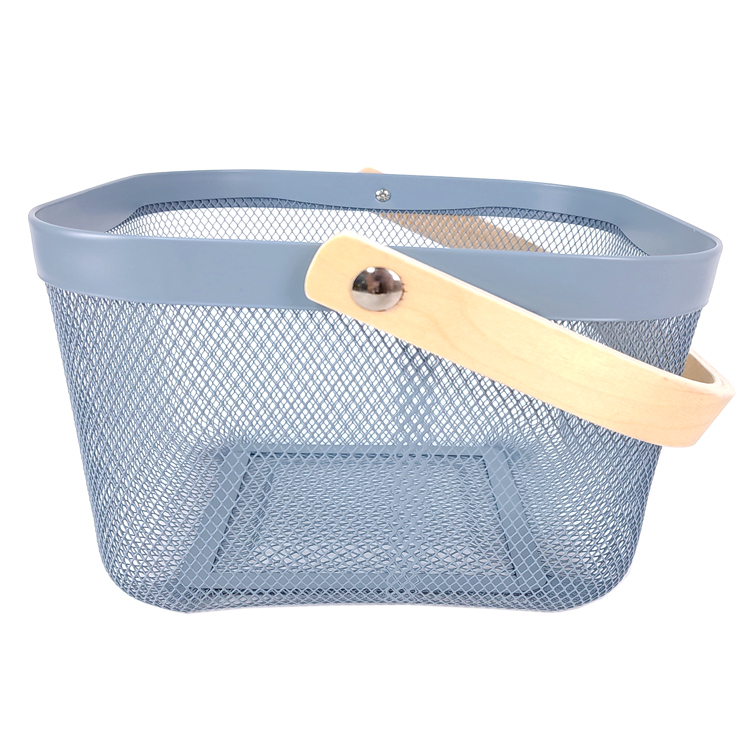 Zhaosheng Hardware - Cesta portátil para picnic, frutas, verduras, artículos diversos, cesta de metal, cesta de almacenamiento de malla de alambre