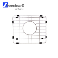 Rejilla de fregadero de acero inoxidable de 11,8' X 10' para fregadero de granja con orificio de drenaje central Ø3 Ø6