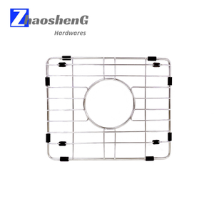 Rejilla de fregadero de acero inoxidable de 11,8' X 10' para fregadero de granja con orificio de drenaje central Ø3 Ø6