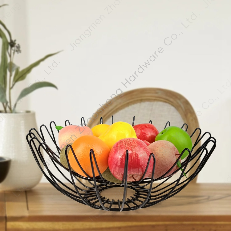 Zhaosheng Hardware - Bandeja de almacenamiento de alambre de metal para alimentos, aperitivos, cocina, verduras, frutas, cesta de alambre, estante para frutas