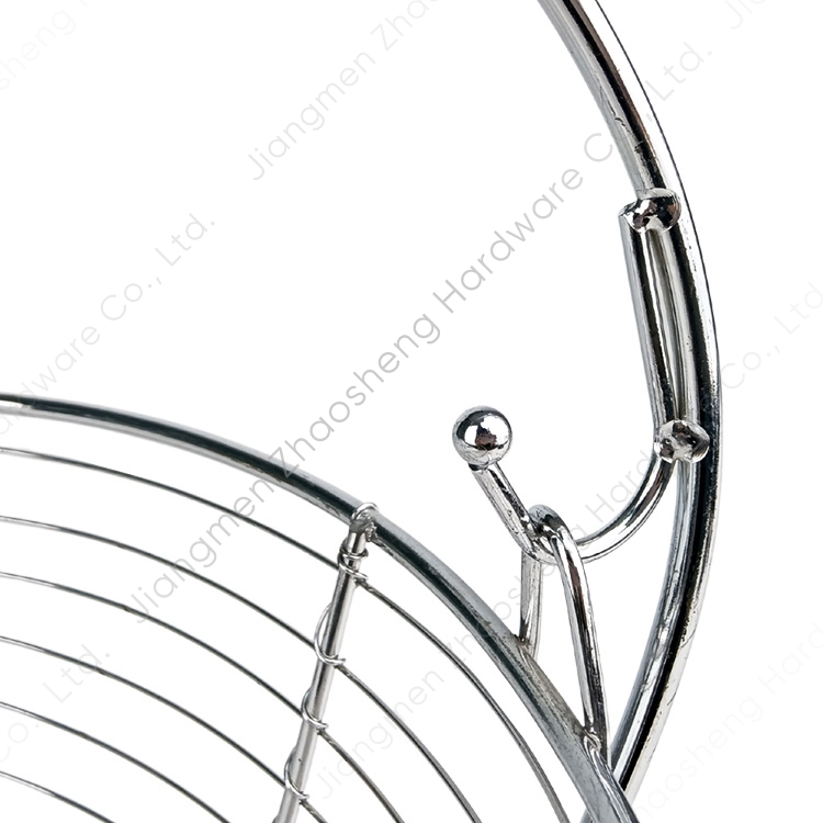 Zhaosheng Hardware - Decoración Metal Plata Frutero Almacenamiento Hierro Alambre Cocina Fruta Cesta con Soporte