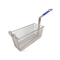 Zhaosheng Hardware - Cesta para freidora de acero inoxidable con mango recubierto de azul