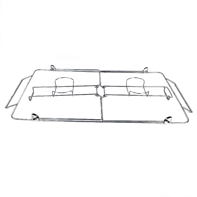 Zhaosheng Hardware - Estante para platos de frotamiento de alambre de tamaño completo, estante de alambre desechable cromado para buffet, soporte plegable para frotar