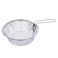 Zhaosheng Hardware - Cesta para freír patatas fritas redondas de acero inoxidable con mango plegable