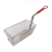 Zhaosheng Hardware - Cesta para freidora con mango recubierto de rojo y gancho frontal