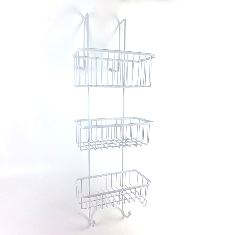 Zhaosheng - Organizador de baño Cesta de Metal Carrito de Ducha Colgante Blanco sobre la Puerta Estante de Ducha
