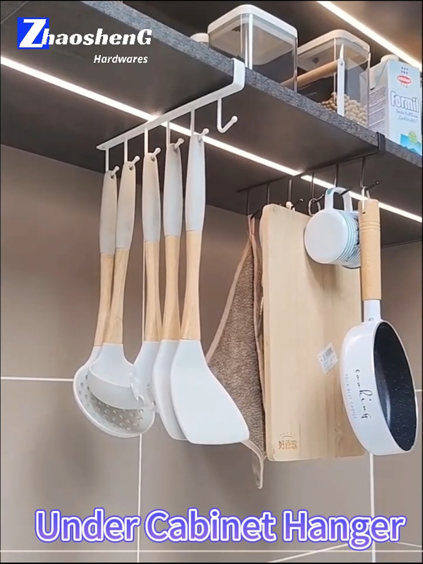 Zhaosheng Hardware - Soporte para tazas de café con estante inferior, colgador de metal para tazas de té
