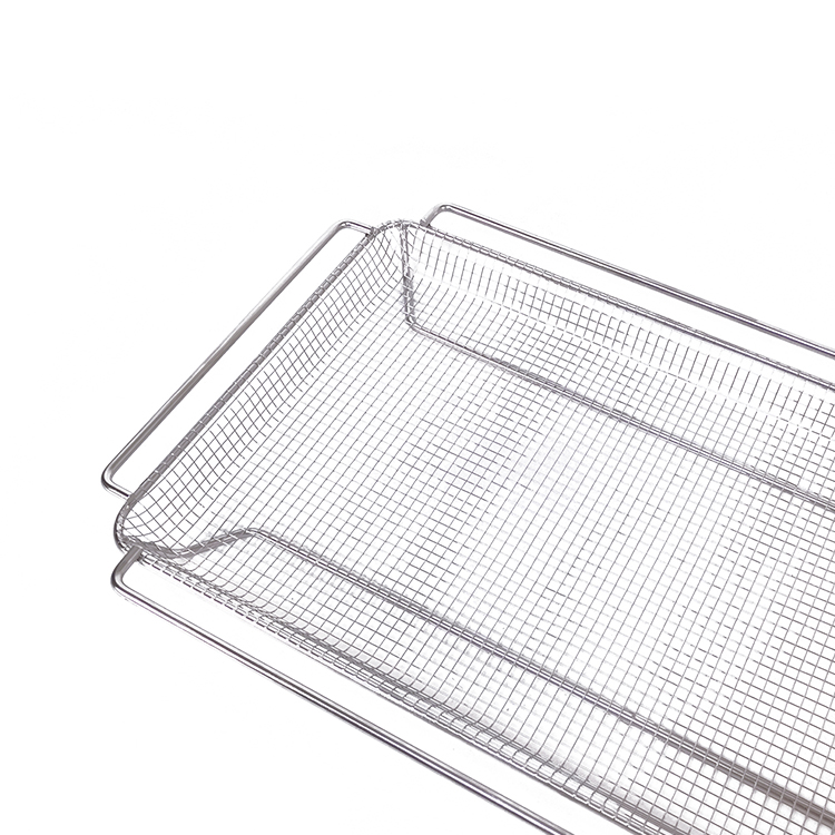 Zhaosheng Hardware - Freidora de aire Pieza del horno Cesta crujiente Malla de alambre Bandeja para asar Bandeja para freír de aire de acero inoxidable