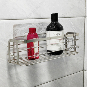 Zhaosheng - Estante de Ducha Adhesivo de Acero Inoxidable, Organizador, Estante de baño de Metal montado en la Pared sin Perforaciones