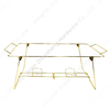 Zhaosheng Hardware - Estante plegable desechable para platos de frotamiento, chapado en oro, para buffet, tamaño completo, soporte para calentador