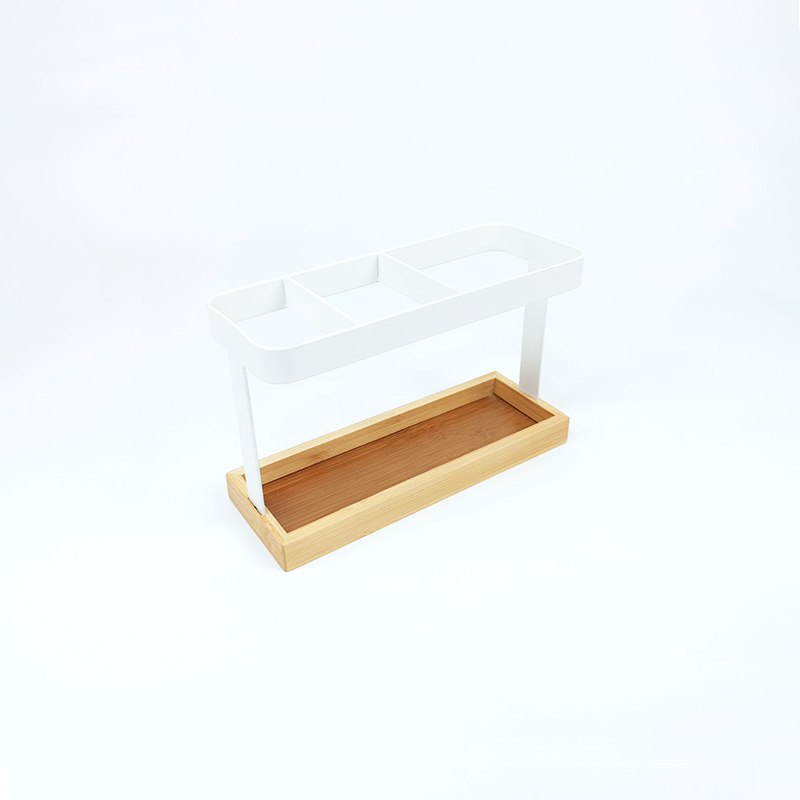 Zhaosheng - Estante de baño Blanco Organizador Estantes de Almacenamiento de Acero Soporte de secador de Pelo de bambú