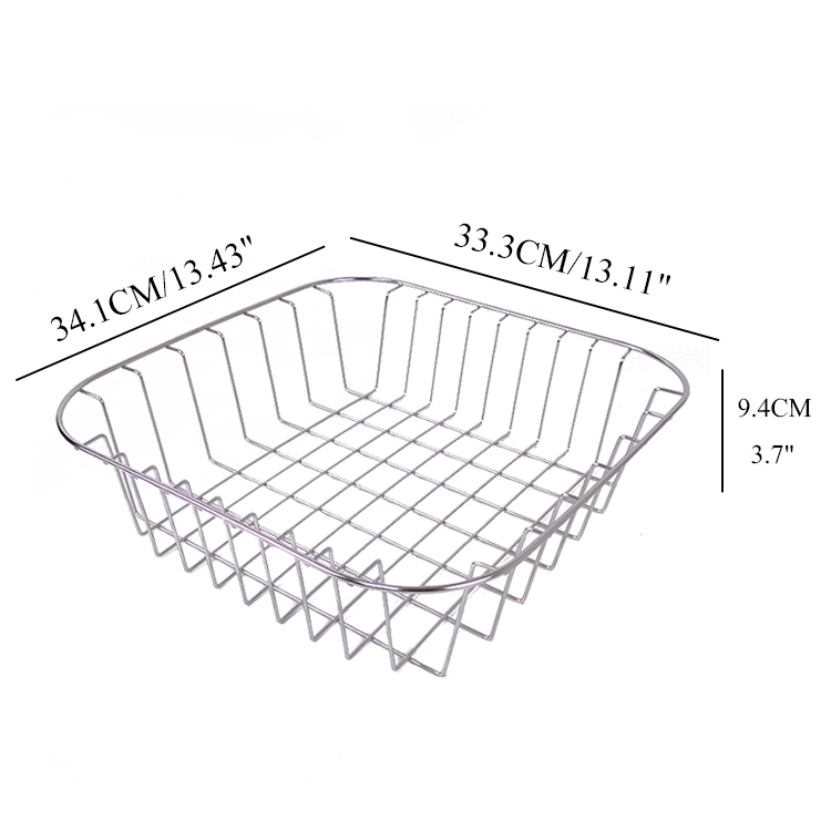 Zhaosheng Hardware - Cesta de enjuague para fregadero de cocina cuadrada, cesta de alambre de acero inoxidable para secado