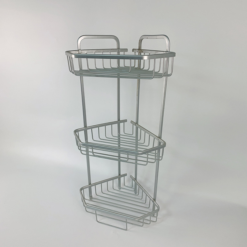 Zhaosheng - Estante de baño de Aluminio, Organizador de Inodoro, Carrito de Ducha, Estante de Almacenamiento de Esquina montado en la Pared