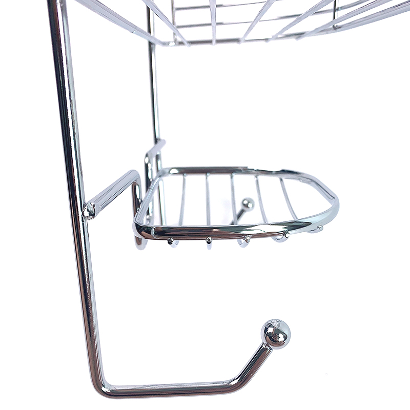 Zhaosheng - Organizador de champú con cabezal de ducha colgante de 2 niveles, sin perforación, almacenamiento de baño, cesta de baño, estante de ducha Caddy
