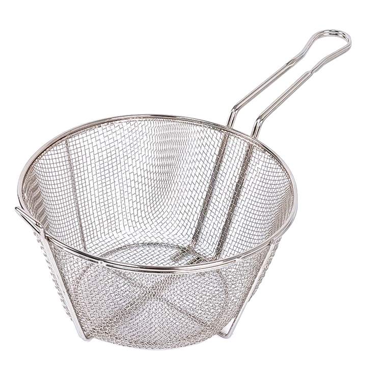 Zhaosheng Hardware - Cesta para freír de malla de alambre de 9,5 pulgadas, cesta redonda para freír, cesta para freír al vapor de acero inoxidable