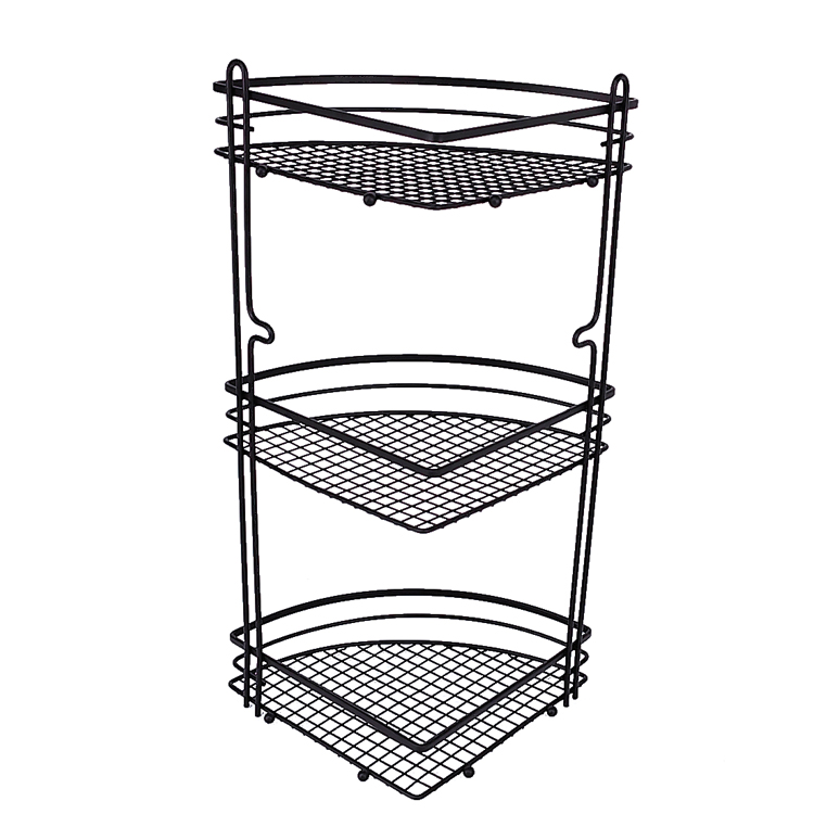 Zhaosheng - Estante de baño Organizador Estante de Almacenamiento Esquina Negra Caddy de Ducha Montaje en Pared Estante de Esquina de baño de Cocina