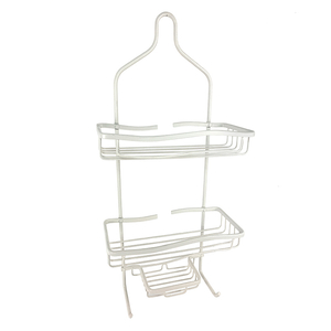 Zhaosheng - Carrito de ducha de aluminio, estante para ducha de baño, cesta de almacenamiento para baño de 2 niveles