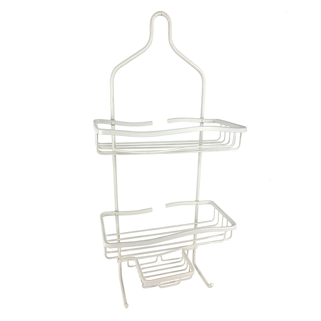 Zhaosheng - Carrito de ducha de aluminio, estante para ducha de baño, cesta de almacenamiento para baño de 2 niveles