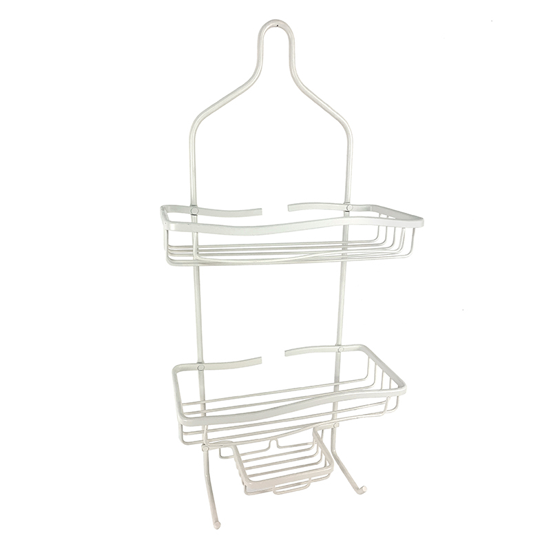 Zhaosheng - Carrito de ducha de aluminio, estante para ducha de baño, cesta de almacenamiento para baño de 2 niveles