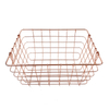 Zhaosheng Hardware - Cestas decorativas para congelador para el hogar, cesta de almacenamiento de alambre de oro rosa con asa