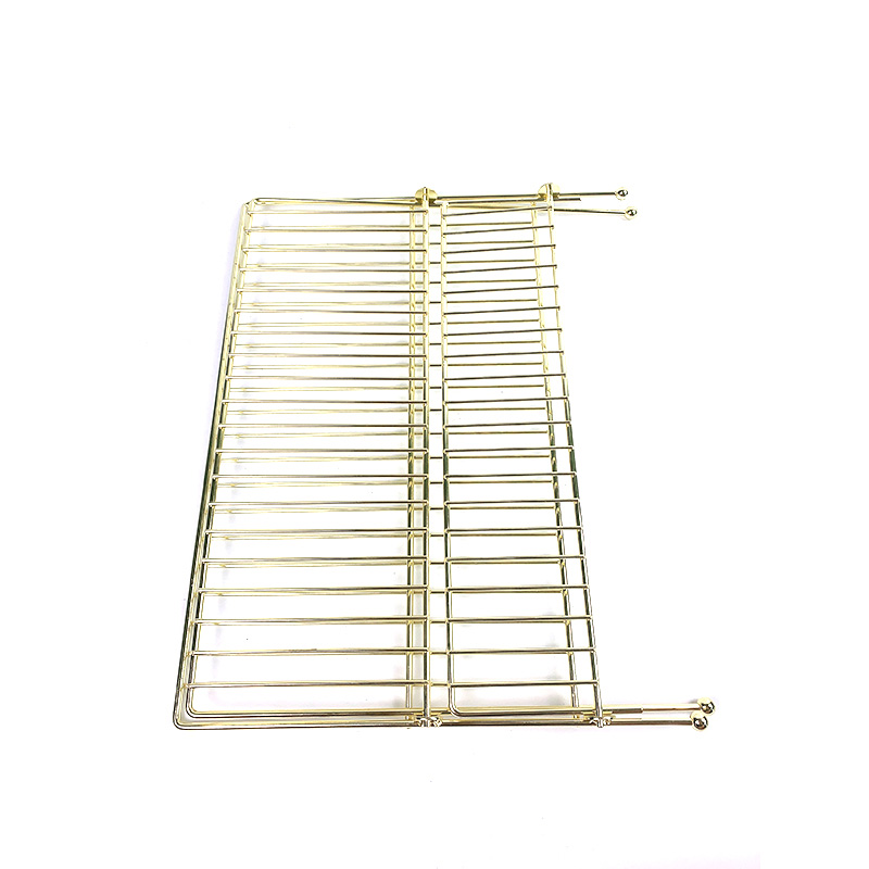 Zhaosheng Hardware - Escurreplatos plegable de alambre de metal de 2 niveles, chapado en oro