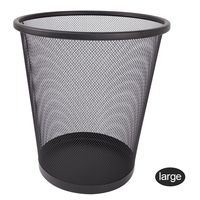 Zhaosheng Hardware - Cesta de Papel de Oficina Contenedores de Basura de Malla metálica Redonda Contenedor de Basura Botes de Basura Cesta de Basura de Malla