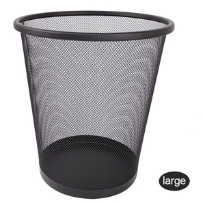Zhaosheng Hardware - Cesta de Papel de Oficina Contenedores de Basura de Malla metálica Redonda Contenedor de Basura Botes de Basura Cesta de Basura de Malla