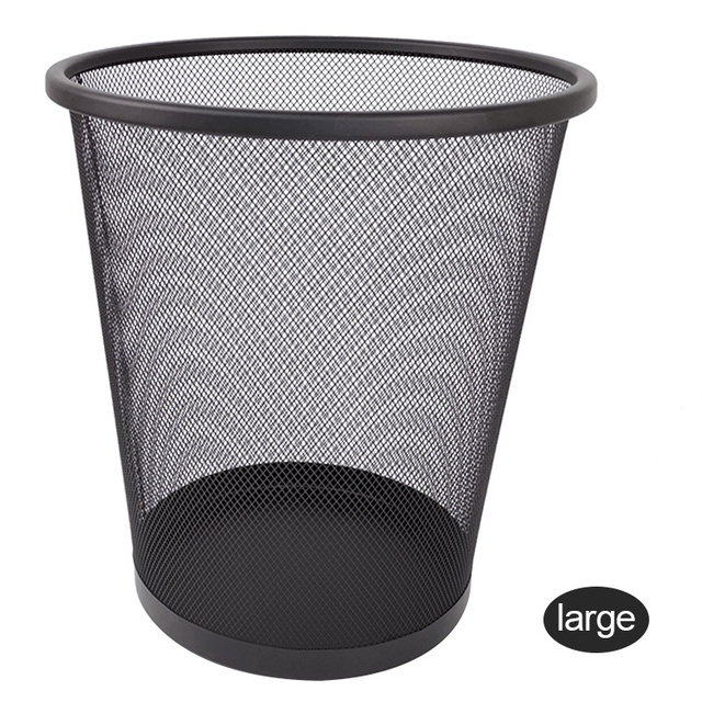 Zhaosheng Hardware - Cesta de Papel de Oficina Contenedores de Basura de Malla metálica Redonda Contenedor de Basura Botes de Basura Cesta de Basura de Malla