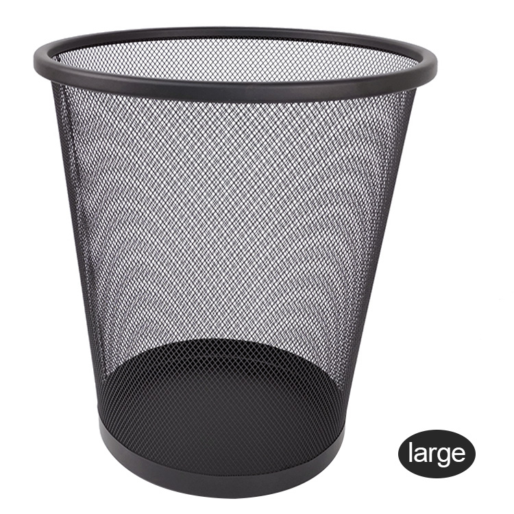 Zhaosheng Hardware - Cesta de Papel de Oficina Contenedores de Basura de Malla metálica Redonda Contenedor de Basura Botes de Basura Cesta de Basura de Malla