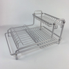Zhaosheng Hardware - Rejilla para secar platos de aluminio de 2 niveles con escurridor y soporte para utensilios