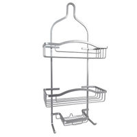 Zhaosheng - Almacenamiento de esquina de aluminio de 3 capas, toalla de mano, estante de baño, carrito de ducha colgante para techo oxidado