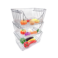 Zhaosheng Hardware - Cesta de frutas de cocina Cesta de almacenamiento apilable para almacenamiento de despensa de cocina