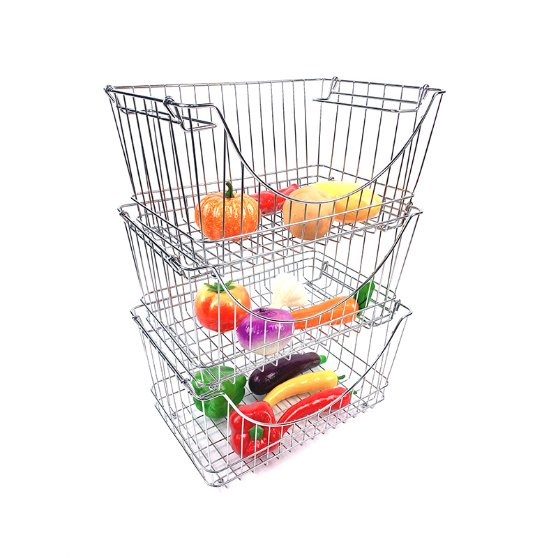 Zhaosheng Hardware - Cesta de frutas de cocina Cesta de almacenamiento apilable para almacenamiento de despensa de cocina